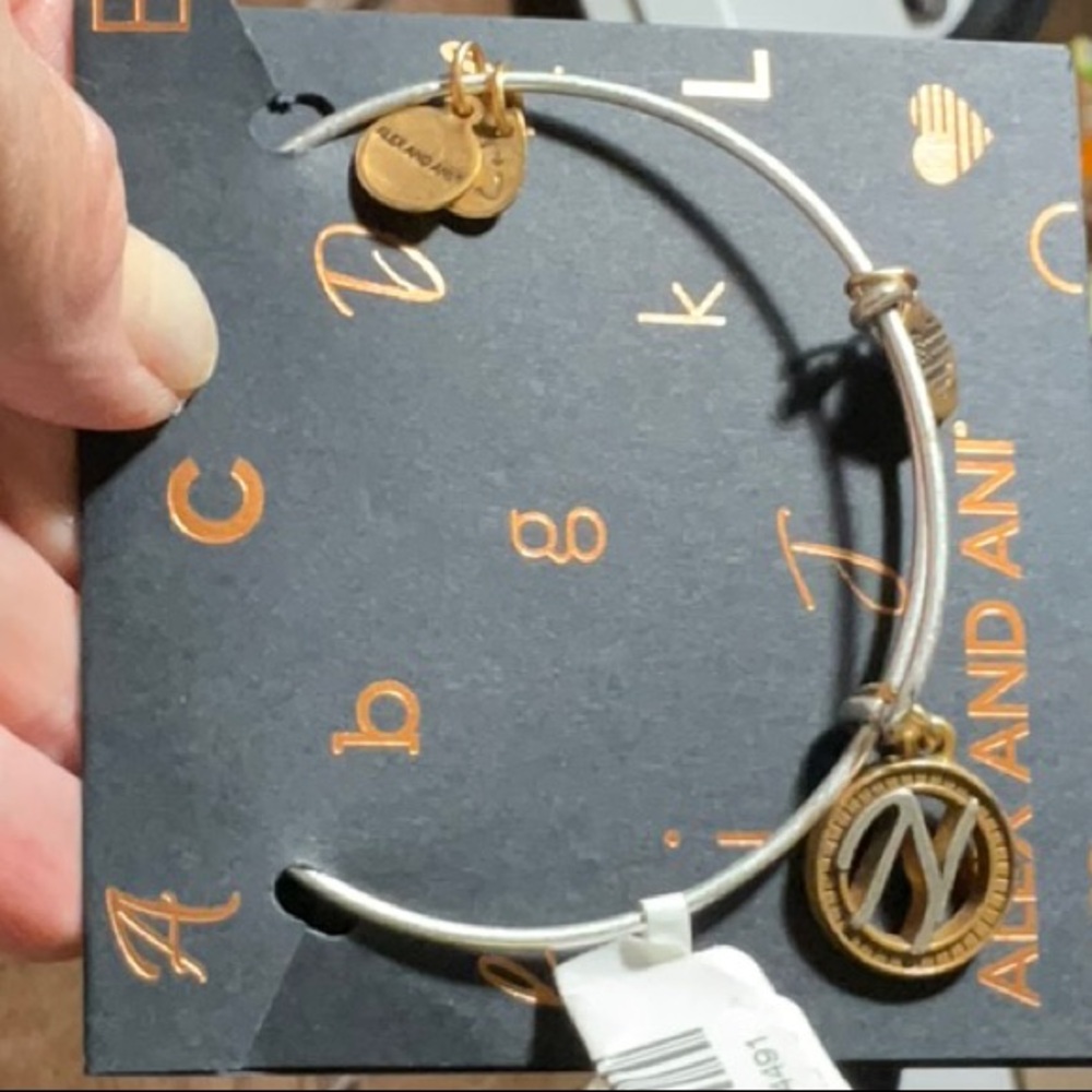 Alex and Ani Initial N Silver Tone and Gold Tone Metal NWTs - Picture 9 of 9